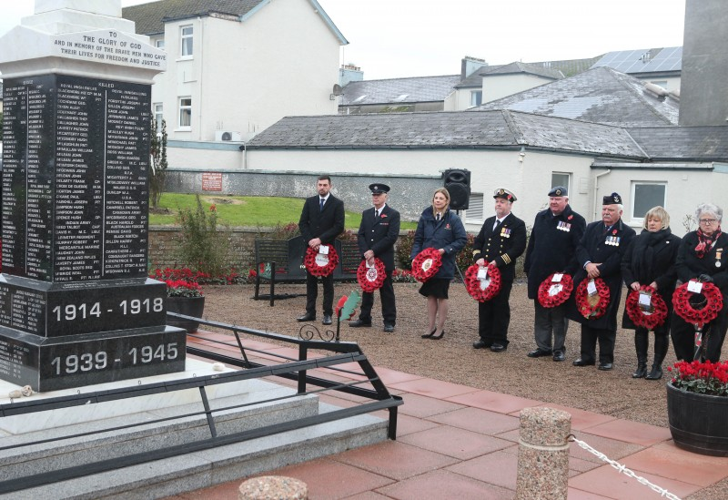 Remembrance Day service at Ballycastle War Memorial.