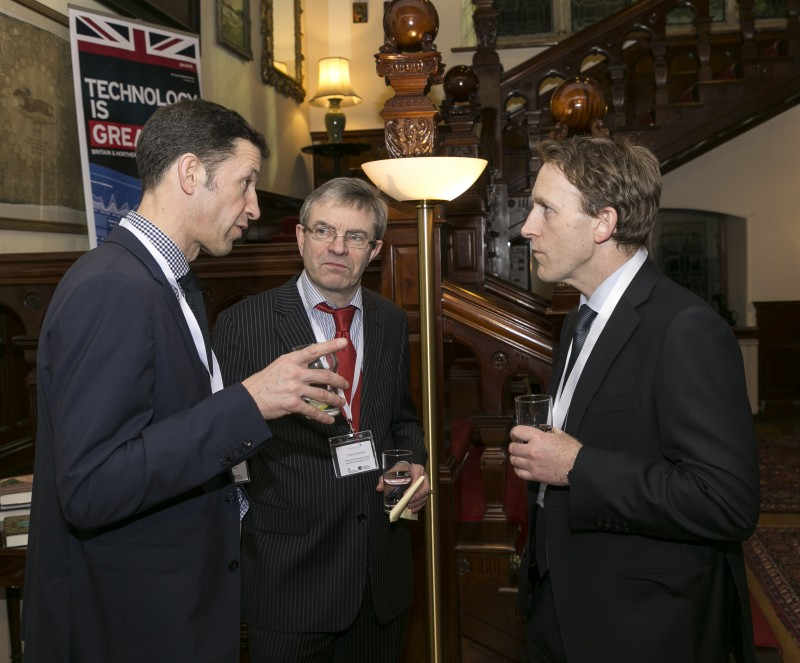 Causeway Coast and Glens Borough Council’s Director of Leisure and Development Richard Baker speaks with guests at the reception in Dublin.