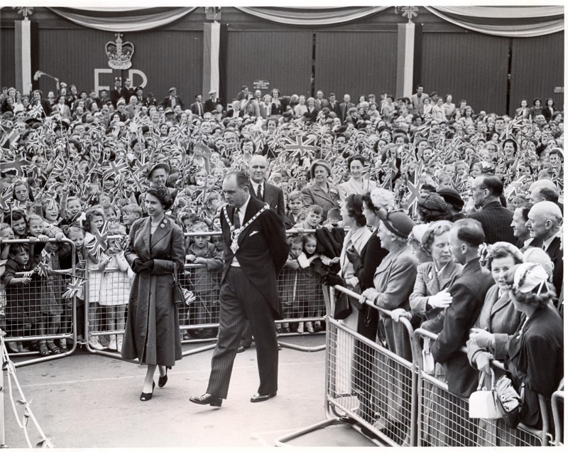 1953, The Queen greets crowds gathered in Coleraine.