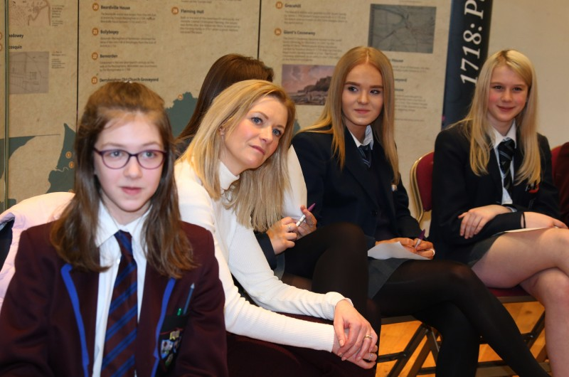 Year 9 pupils pictured at the ‘Smart World Shared Education’ workshop in Ballymoney Town Hall, organised by the Building Communities Resource Centre and Causeway Coast and Glens Borough Council.