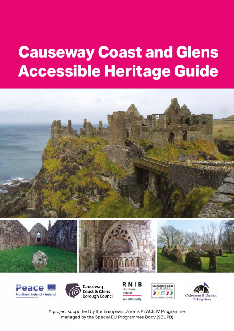 The front cover of the new Causeway Coast and Glens Accessible Heritage Guide.