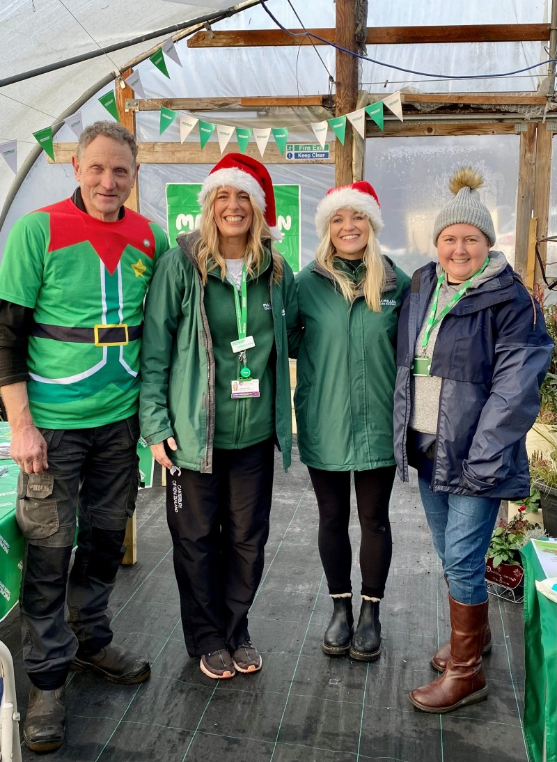 Andrew McClarty pictured at his polytunnel in Garvagh with Catherine King, Macmillan Move More Coordinator; Jodie McAneaney, Macmillan Relationship Fundraising Manager and Nuala Harraghy, Macmillan Partnership Quality Lead