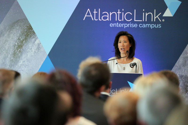 Pictured at the launch of Atlantic Link- Northern Ireland's first Enterprise Zone is Global tech entrepreneur Eileen Burbidge.