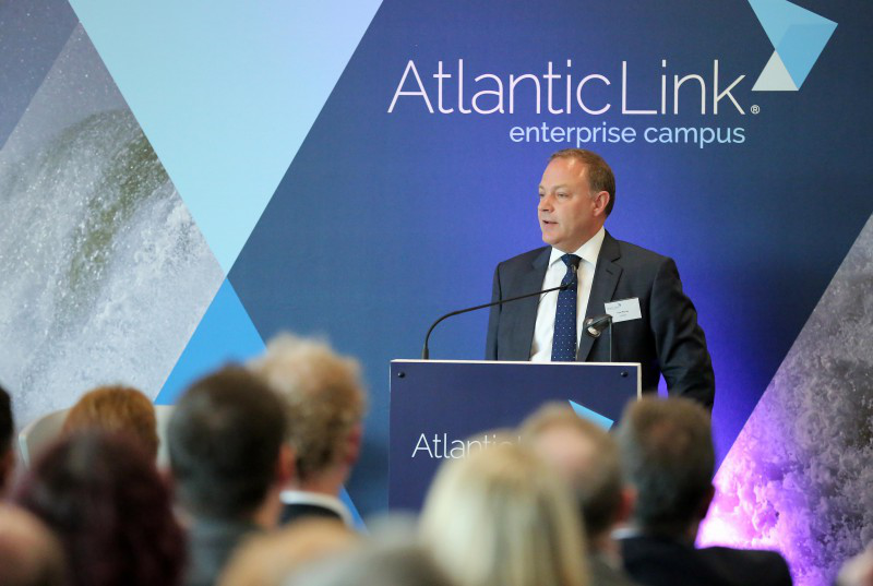 Paul Besley, General Manager 5Nines addressing the crowd at the official launch of Atlantic Link.