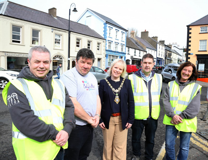 Pictured with Mayor of Causeway Coast and Glens Borough Council, Councillor Michelle Knight-McQuillan are Paul Kerrigan, Paul Cochrane, Donal Cunningham and Jan O'Neill.