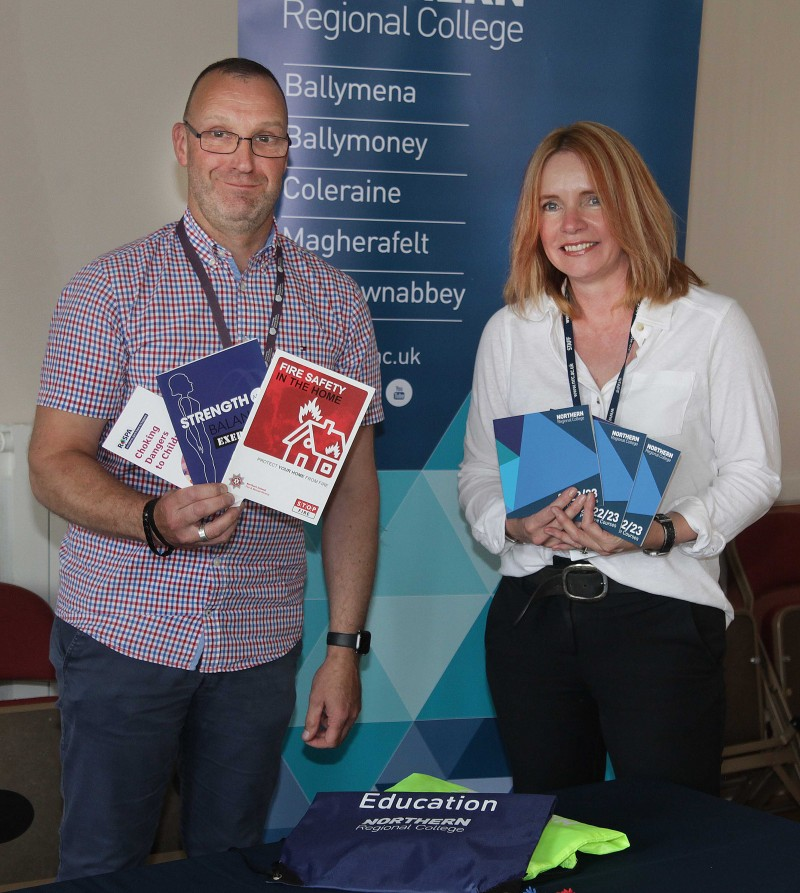 Causeway Coast and Glens Borough Council Home Safety Officer Nick Moffett, and Lisa McAuley, Lecturer at Northern Regional College, who attended the information event for refugees held in Ballymoney Town Hall.