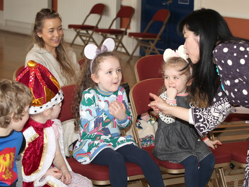 Storyteller Masako Carey led participants on an imaginative journey during the family storytelling session held in Ballymoney.