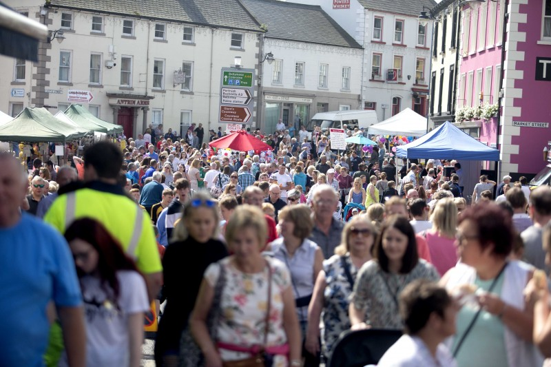 A typical scene from the Ould Lammas Fair in Ballycastle with the Diamond area thronged with visitors.