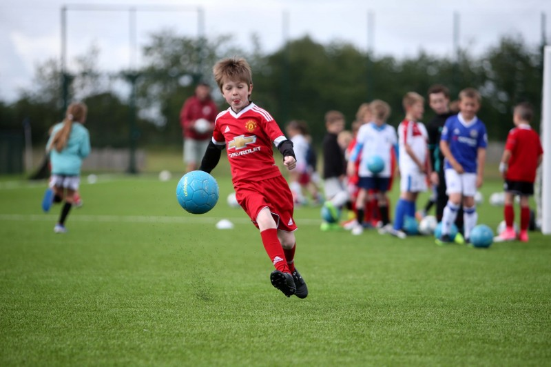 A face of concentration during the Soccer Fun Week held on the new 3G pitch in Ballymoney.