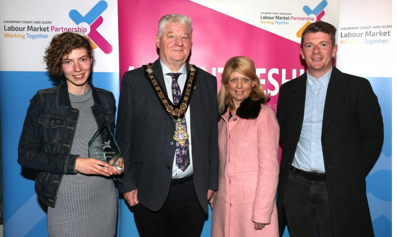 Mayor of Causeway Coast and Glens, Councillor Steven Callaghan pictured with Caitlin Porter and guests.