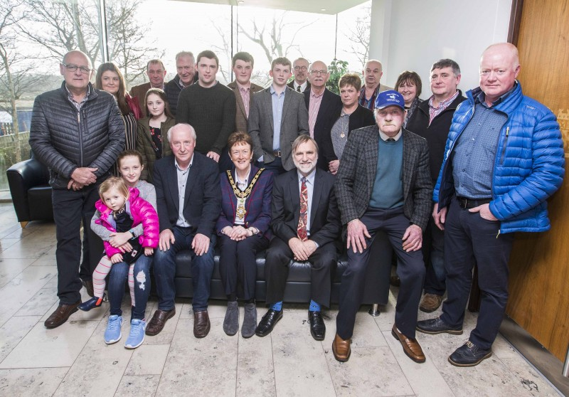 The Mayor of Causeway Coast and Glens Borough Council, Councillor Joan Baird OBE pictured with guests from Armoy at the civic reception.