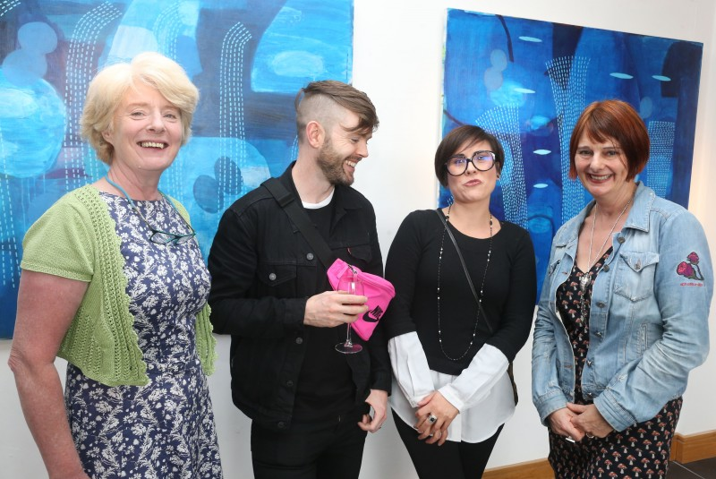 Artists pictured with curator Valeria Ceregini at the launch of the Over Nature exhibition at Roe Valley Arts and Cultural Centre in Limavady.