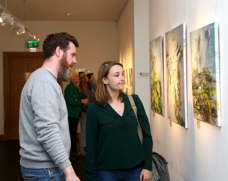 Visitors enjoy the Over Nature exhibition at Roe Valley Arts and Cultural Centre in Limavady.