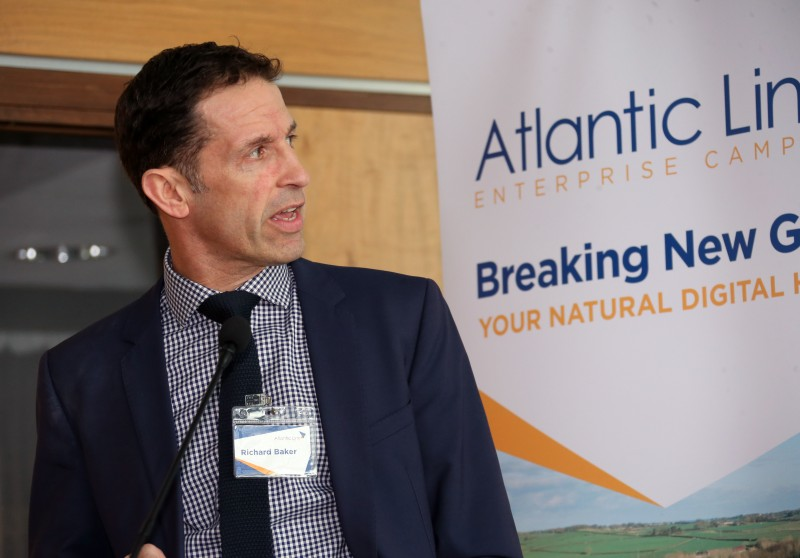 Richard Baker, Director of Leisure and Development, Causeway Coast and Glens Borough Council pictured speaking at the development brief launch of the Atlantic Link Enterprise Campus.