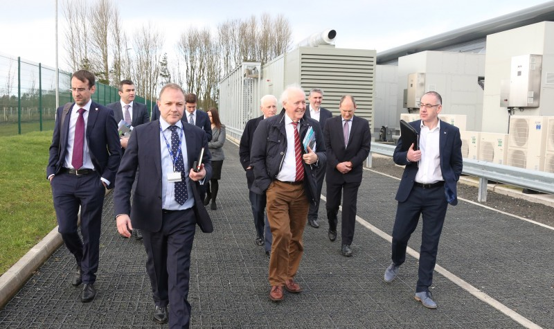Paul Besley from 5NINES leads the group through a walk about of the data centre in Coleraine.