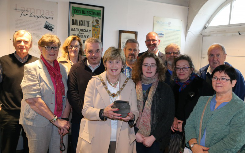 Members of the Friends of Ballycastle Museum group pictured with The Mayor of Causeway Coast and Glens Borough Council, Alderman Maura Hickey.