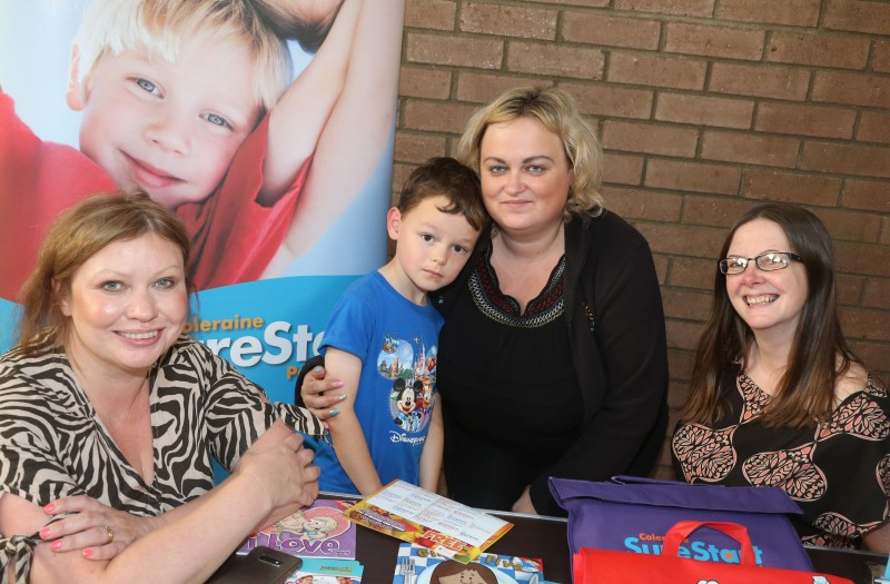 Adele McCloskey and Jenni Archer from Causeway Coast and Glens Borough Council pictured with some of those who attended the recent community engagement fun day.