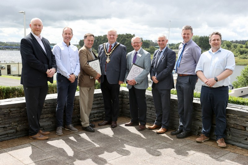 The Mayor, Councillor Steven Callaghan met with DFI Roads representatives who have worked closely with Council to install wildflower planting and wildlife corridors throughout Coleraine. Pictured (l-r) Alan Keys (DFI Roads), Brian Patterson (DFI Roads), Britain in Bloom judge Roger Burnett, The Mayor, Councillor Steven Callaghan, Britain in Bloom judge Rae Beckwith, Aidan McPeake, Council’s Director of Environmental Services, Noel Davoren, Council's Estates Manager and Colin Cochrane (DFI Roads).