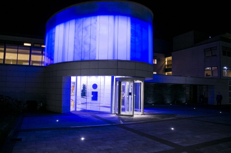 Causeway Coast and Glens Borough Council’s civic headquarters was illuminated in blue to raise awareness about diabetes.