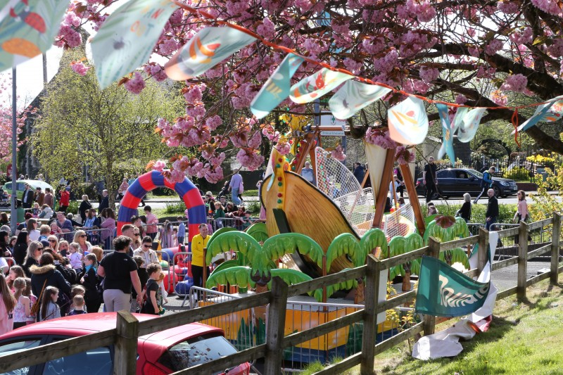Ballymoney Spring Fair held in April this year was a great success, pictured here are some of the amusements and many of the crowds of people who attended.