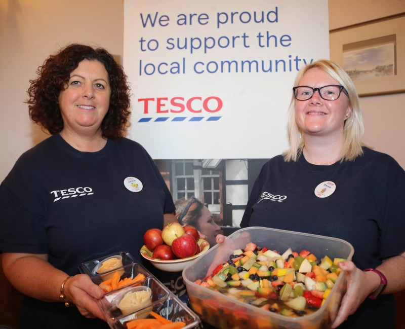 Pictured at the free food event in Coleraine Town Hall are Emma McKean and Jackie Brogan from Tesco.