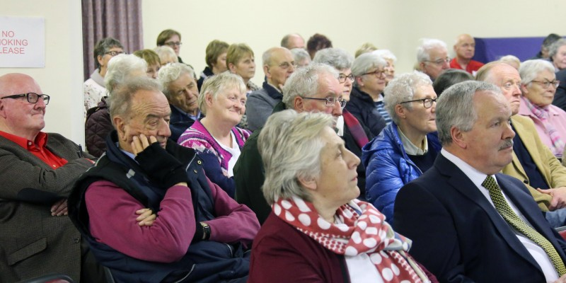 Some of those who attended The Causeway Yarnspinners evening in Kilrea Town Hall which explored the Sam Henry collection through stories, poetry and song.