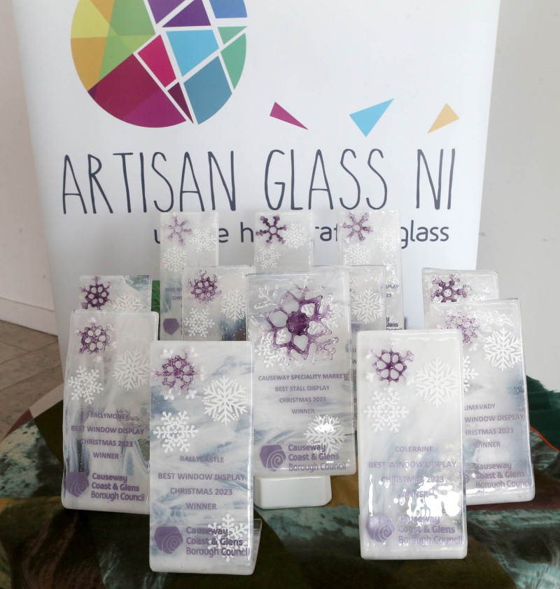 This year's winners will each receive a bespoke trophy, designed and produced by Artisan Glass NI.