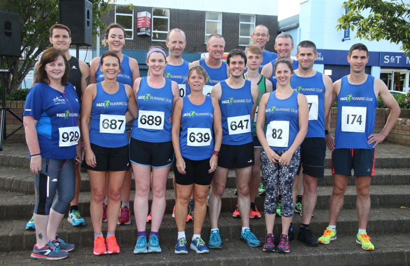 Members of the Pace Running Club based at Antrim Forum pictured in Coleraine for the Edwin May Five Mile Classic race organised by Causeway Coast and Glens Borough Council.