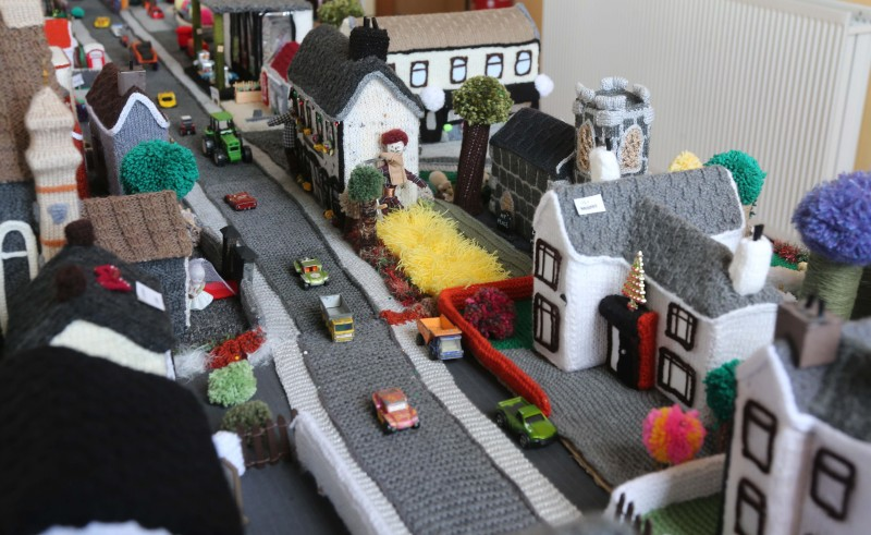 Cloughmills Crochet Group recently created a crocheted version of Cloughmills town in aid of Macmillan Cancer Support.