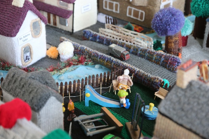 The beautifully detailed crochet version of Cloughmills created by Cloughmills Crochet Group.