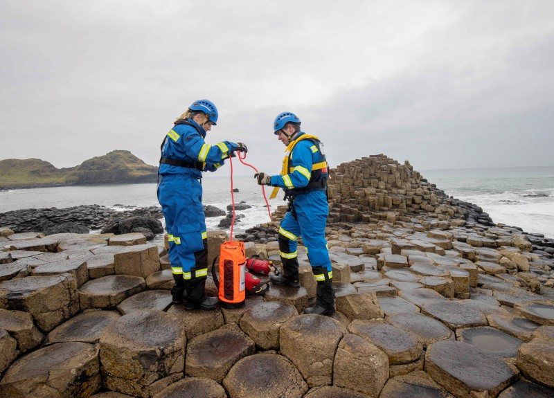 To mark the organisation’s 200th anniversary, representatives of HM Coastguard cast a throwline into the sea at The Giant’s Causeway on Saturday 15th January as a symbol of the service’s dedication, past and present