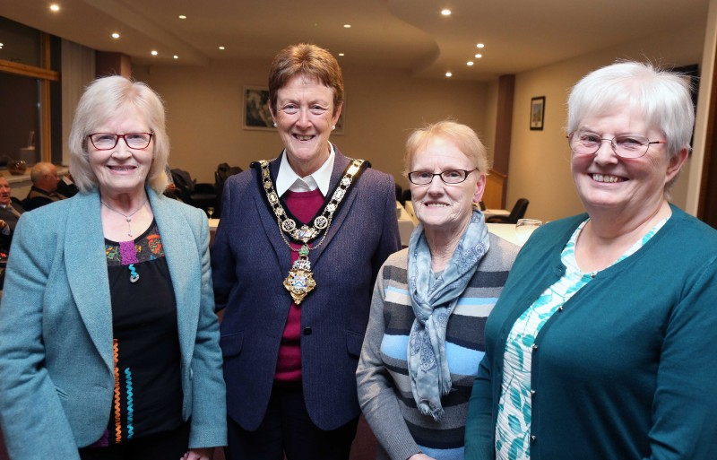 Joan and Freda Hunter, Merle McNabb and Muriel Quinn pictured at a recent Civic reception to mark the 600th anniversary of Ballyrashane Parish Church