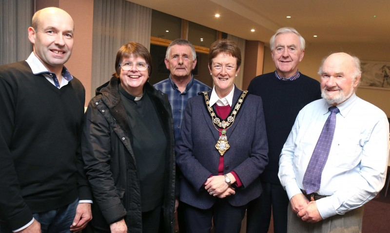 The Mayor of Causeway Coast and Glens Borough Council, Councillor Joan Baird OBE, pictured with Alan Anderson, Reverend Amanda Adams, John Selfridge, Walter McMullan and Frank Hunter.