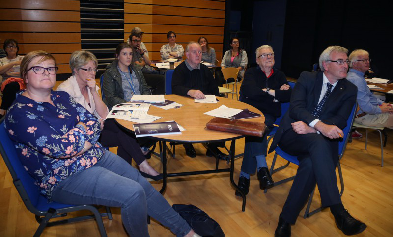 Stephanie Scott from Surestart Coleraine is pictured with representatives from Hands That Talk charity in Dungiven and members of Portstewart Masonic Lodge at the community group workshop in Flowerfield Arts Centre, Portstewart.