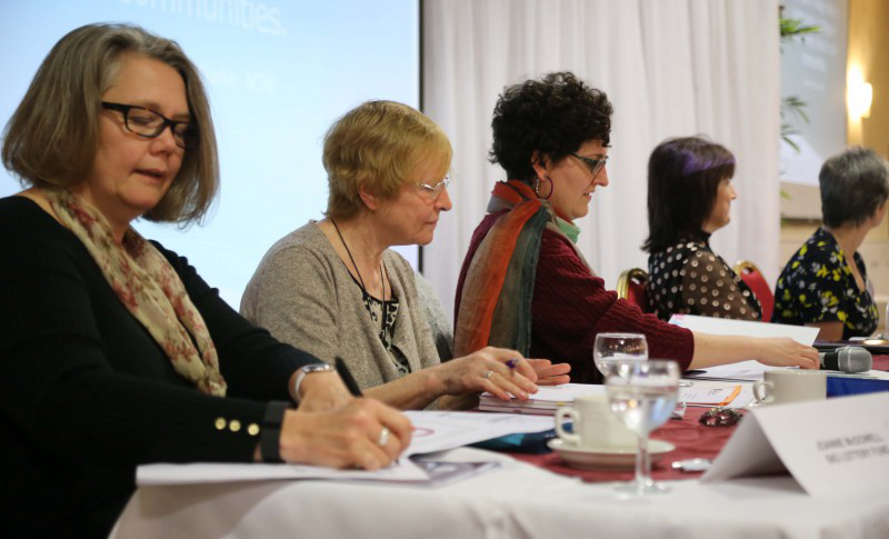 Speakers at the Community Centres Conference, Joanne McDowell, Big Lottery Fund, Eilish Rooney, Ulster University, Ana Porroche–Escudero, University of Lancaster, Caroline Lynch, Learmount Community Development Association, Deborah Clarke, Action with Communities in Rural England.