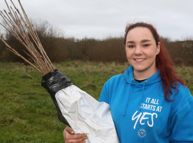 Caoimhe McDaid pictured during the tree planting initiative