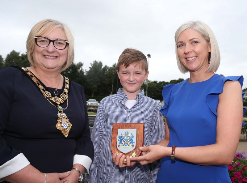 . The Mayor of Causeway Coast and Glens Borough Council Councillor Brenda Chivers pictured with Joanne Cregan, Dental Hygienist of the Year and her son Alfie at a reception to mark her recent achievement.
