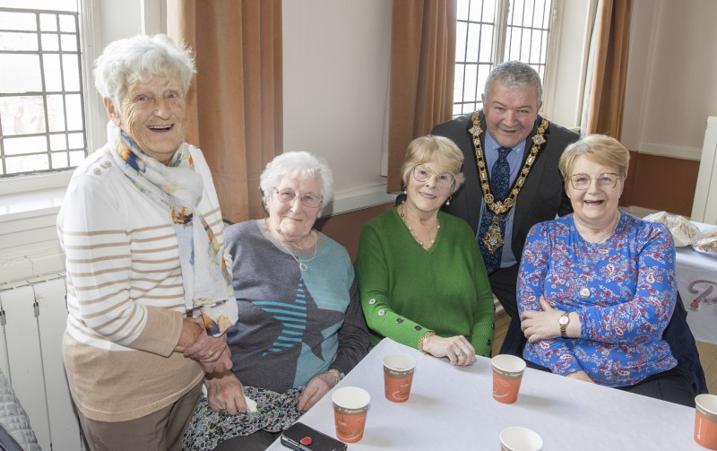 The Mayor of Causeway Coast and Glens Borough Council, Councillor Ivor Wallace, pictured with some of those who attended the Tea Dance in Ballymoney Town Hall.