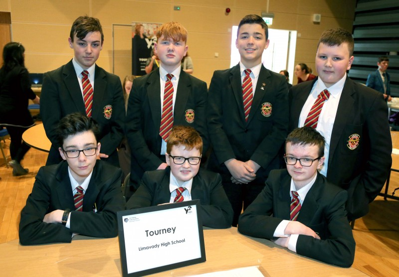 Pupils from Limavady High School pictured at the Digital Youth programme for young entrepreneurs finale competition at Roe Valley Arts and Cultural Centre.