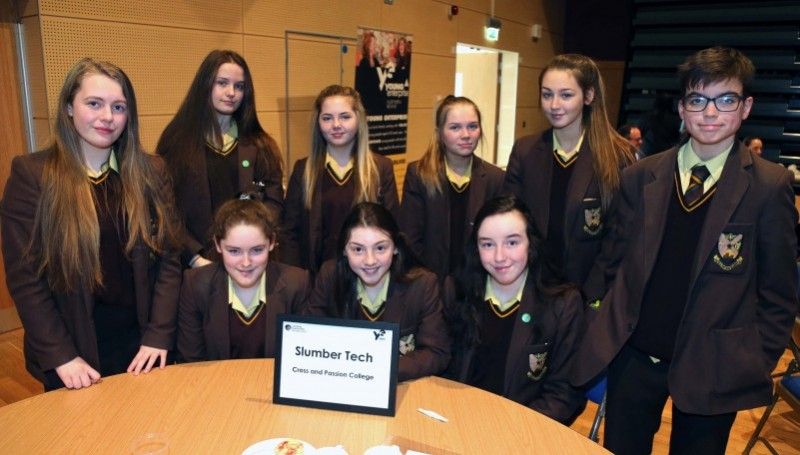 Pupils from Cross and Passion College in Ballycastle who were placed second at the Digital Youth programme finale competition in Roe Valley Arts and Cultural Centre.