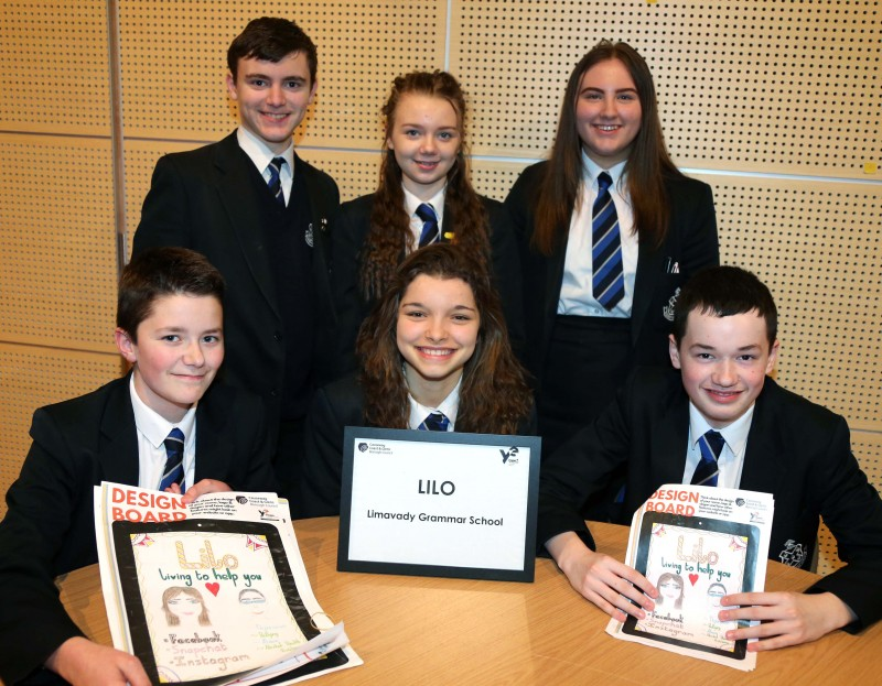 The winning team from Limavady Grammar School pictured at the Digital Youth programme finale event at Roe Valley Arts and Cultural Centre.