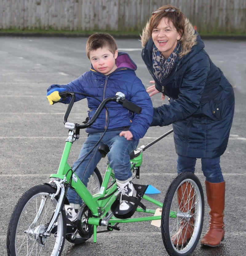 Deirdre Tasker and Theo Tasker from Ballymoney enjoy the Inclusive Cycling event organised by Causeway Coast and Glens Borough Council.