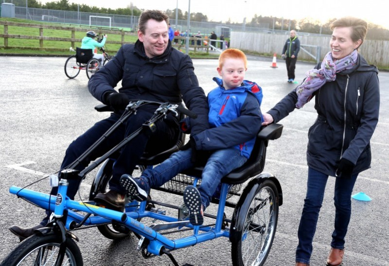 Gerard, Catherine and Jude liken from Coleraine enjoy the Inclusive Cycling event.