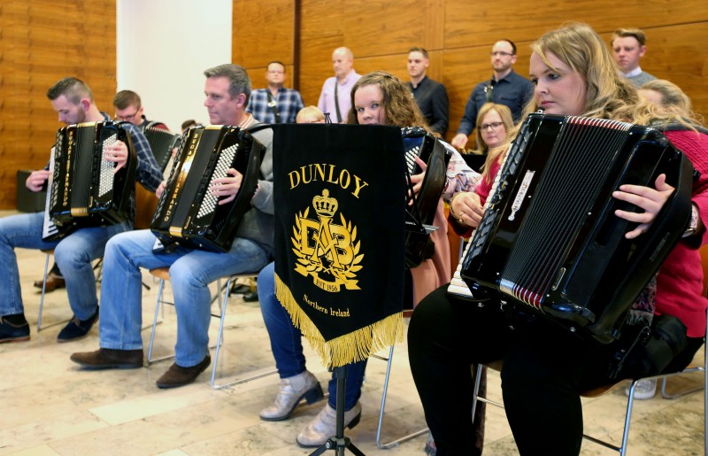 Dunloy Accordion Band pictured during their performance at the civic reception.