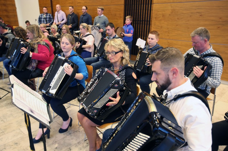 Dunloy Accordion Band pictured during their performance at the civic reception.