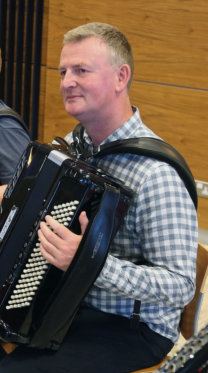 Councillor Ian Stevenson pictured at the reception for Dunloy Accordion Band.