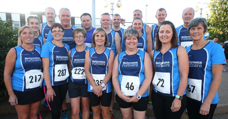 Members of Ballymena Runners pictured in Coleraine for the Edwin May Five Mile Classic race organised by Causeway Coast and Glens Borough Council.
