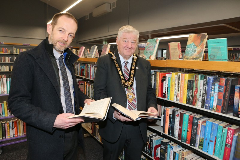 Mayor, Councillor Steven Callaghan and Luke McCloskey, Chair of Causeway Coast and Glens Labour Market Partnership launch the inaugural Causeway Festival of Learning Fund.