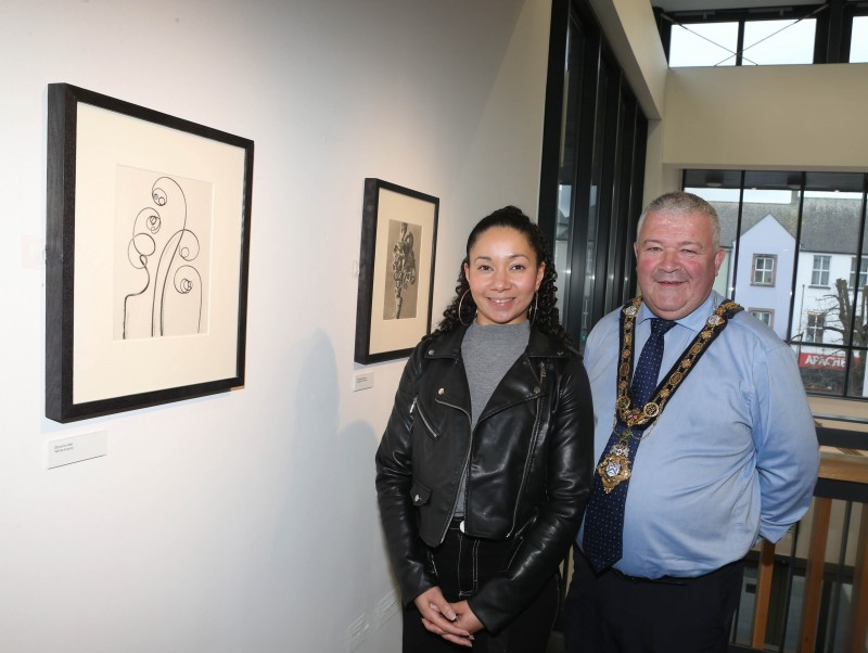 The Mayor of Causeway Coast and Glens Borough Council, Councillor Ivor Wallace, pictured during his visit to the Karl Blossfeldt, Art Forms in Nature exhibition in Roe Valley Arts and Cultural Centre with Esther Alleyne, Arts and Cultural Facilities Officer. Credits: All images part of ‘Wundergarten der Natur’,1932 © Estate of Karl Blossfeldt Courtesy Hayward Gallery Touring