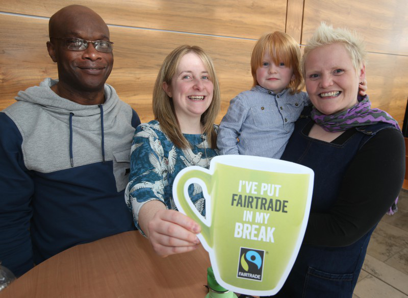 Richard John, Cathy Watson, Rowan Donnelly and Barbara Donnelly pictured at the Fairtrade event.